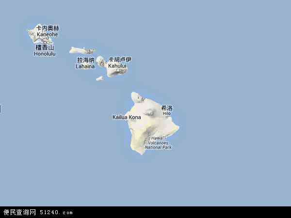 夏威夷地形图 - 夏威夷地形图高清版 - 2024年夏威夷地形图