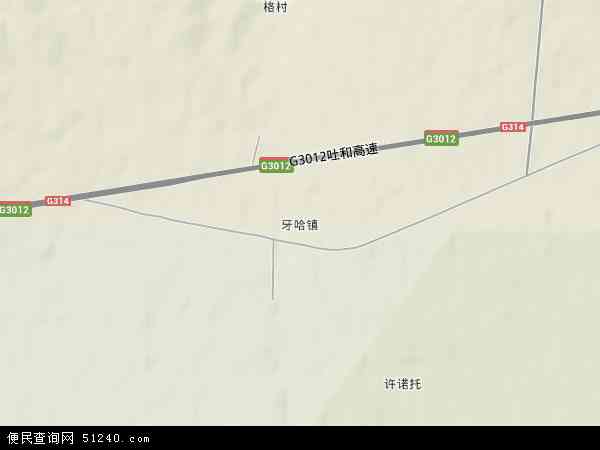 牙哈镇地形图 - 牙哈镇地形图高清版 - 2026年牙哈镇地形图