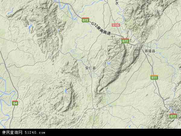 安仁县地形图 - 安仁县地形图高清版 - 2024年安仁县地形图