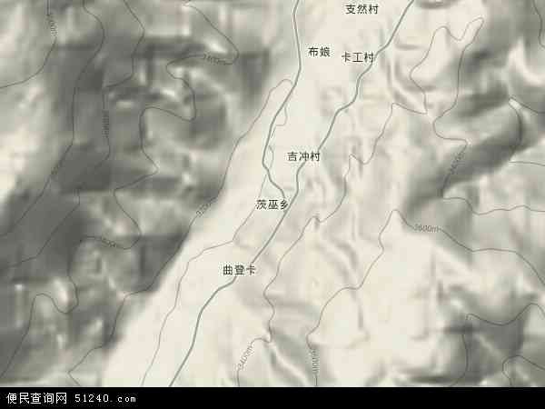 茨巫乡地形图 - 茨巫乡地形图高清版 - 2024年茨巫乡地形图