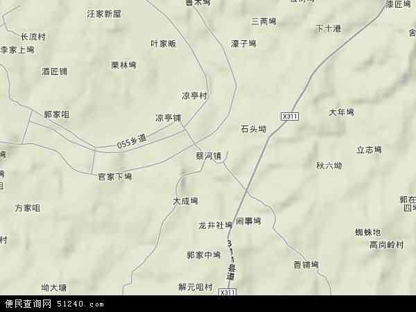 蔡河镇地形图 - 蔡河镇地形图高清版 - 2024年蔡河镇地形图