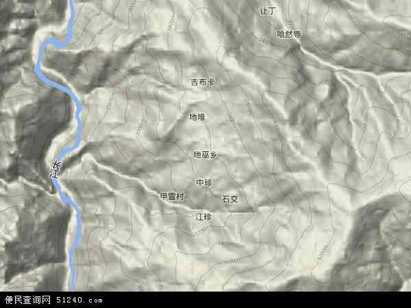 地巫乡地形图 - 地巫乡地形图高清版 - 2024年地巫乡地形图