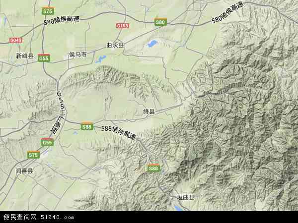 绛县地形图 - 绛县地形图高清版 - 2024年绛县地形图
