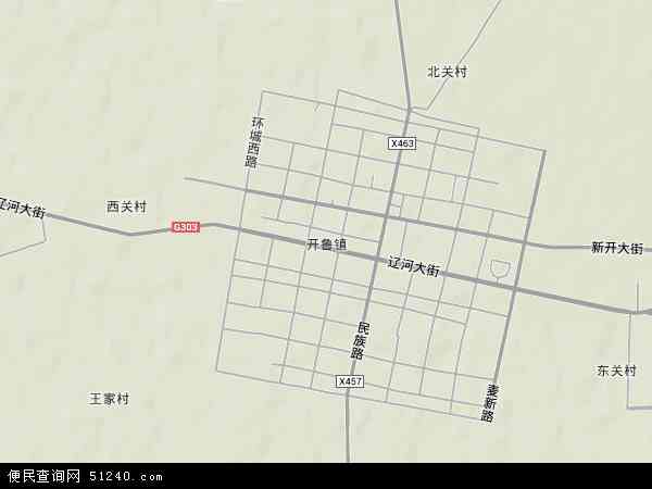 开鲁镇地形图 - 开鲁镇地形图高清版 - 2024年开鲁镇地形图