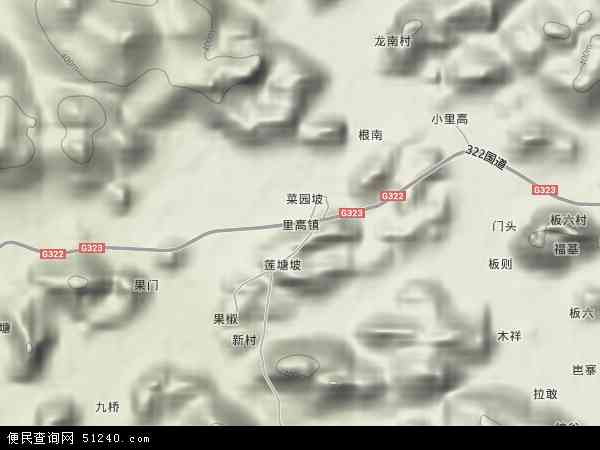 里高镇地形图 - 里高镇地形图高清版 - 2024年里高镇地形图