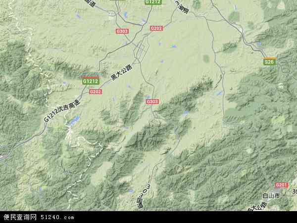 柳河县地形地图