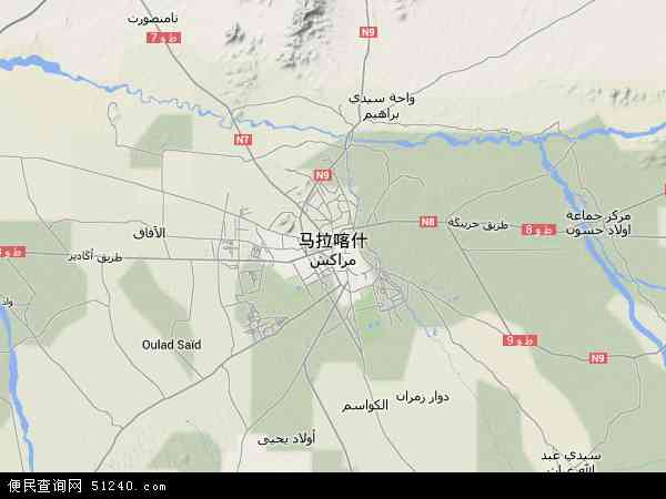 马拉喀什地形图 - 马拉喀什地形图高清版 - 2024年马拉喀什地形图