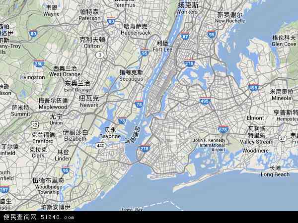 纽约市地形图 - 纽约市地形图高清版 - 2024年纽约市地形图