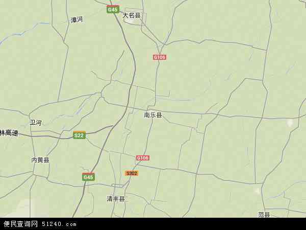 南乐县地形地图