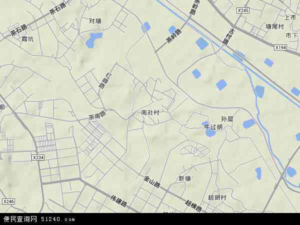 南社村地形图 - 南社村地形图高清版 - 2024年南社村地形图
