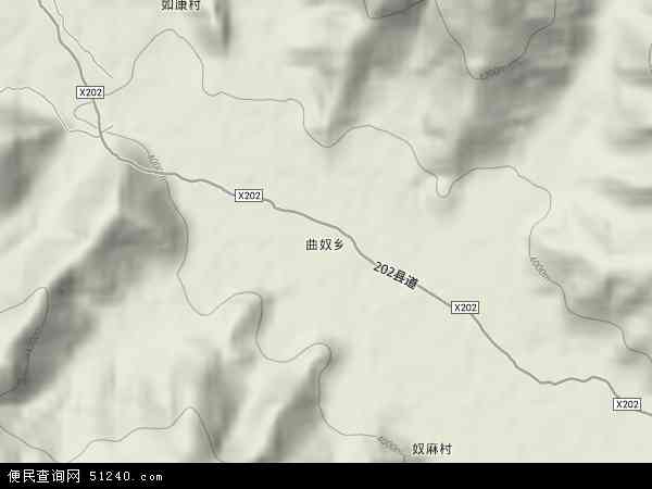 曲奴乡地形图 - 曲奴乡地形图高清版 - 2026年曲奴乡地形图