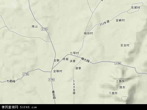 七琴镇地形图 - 七琴镇地形图高清版 - 2024年七琴镇地形图