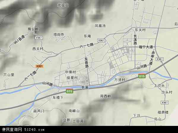 中国福建省宁德市霞浦县松城地图(卫星地图)