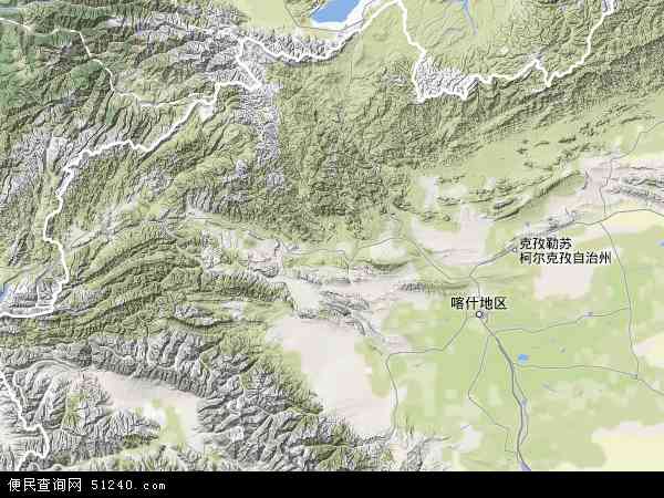 乌恰县地形图 - 乌恰县地形图高清版 - 2024年乌恰县地形图