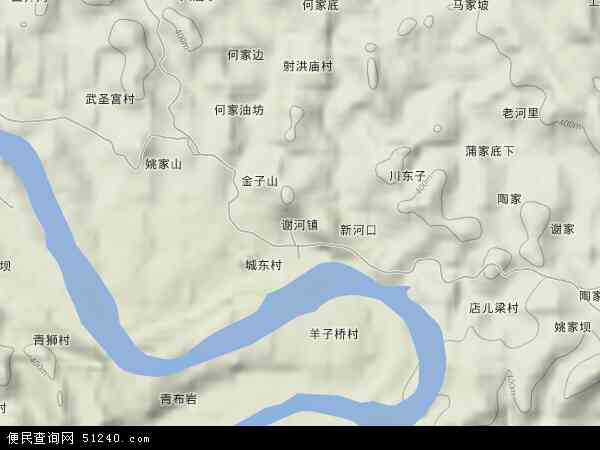谢河镇地形图 - 谢河镇地形图高清版 - 2024年谢河镇地形图