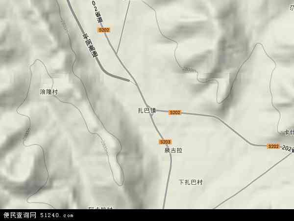 扎巴镇地形图 - 扎巴镇地形图高清版 - 2026年扎巴镇地形图