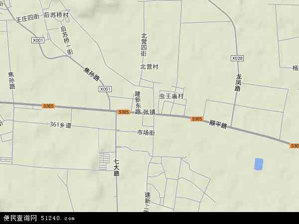 张镇地形图 - 张镇地形图高清版 - 2024年张镇地形图