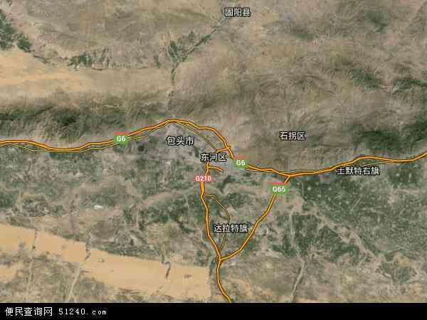 中国内蒙古自治区包头市九原区白音席勒地图(卫星地图)