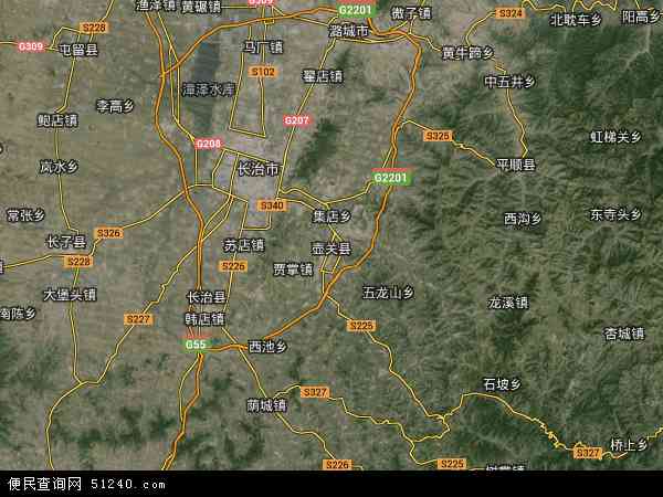 中国山西省长治市壶关县地图(卫星地图)