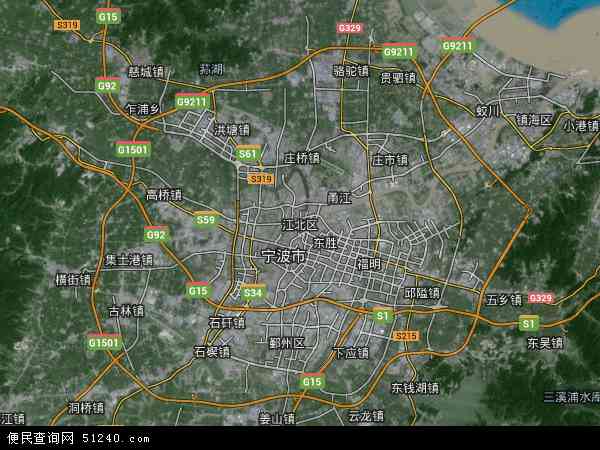 江北区卫星地图 