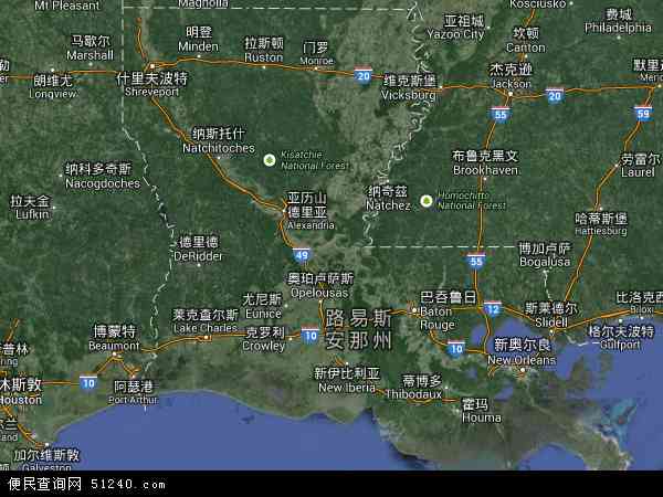 路易斯安那卫星地图 - 路易斯安那高清卫星地图 - 路易斯安那高清航拍地图 - 2024年路易斯安那高清卫星地图