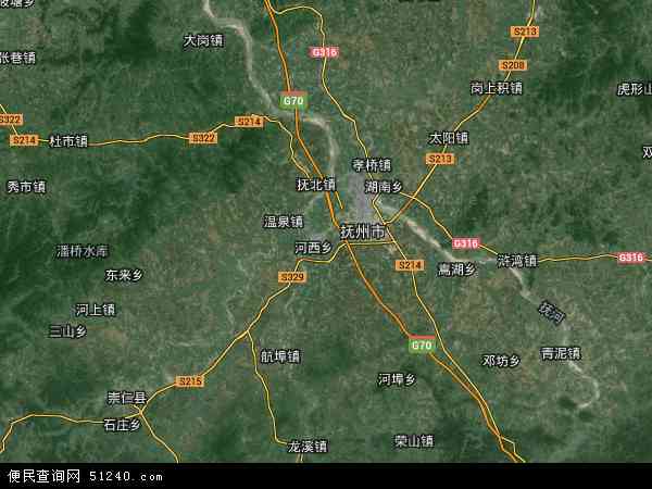 中国江西省抚州市临川区地图(卫星地图)