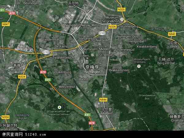 奈梅亨卫星地图 - 奈梅亨高清卫星地图 - 奈梅亨高清航拍地图 - 2024年奈梅亨高清卫星地图