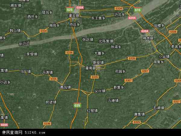 中国江苏省连云港市灌南县地图(卫星地图)