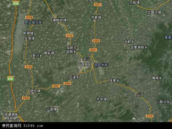 中国吉林省长春市双阳区地图(卫星地图)