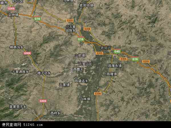内蒙古赤峰市元宝山区地图(地图)
