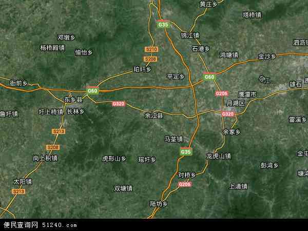 中国江西省鹰潭市余江县大桥农场地图(卫星地图)