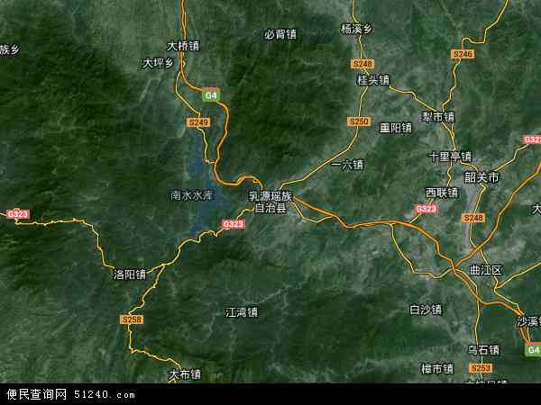 中国广东省韶关市乳源瑶族自治县地图(卫星地图)