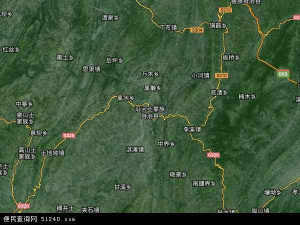 中国贵州省铜仁市沿河土家族自治县地图(卫星地图)