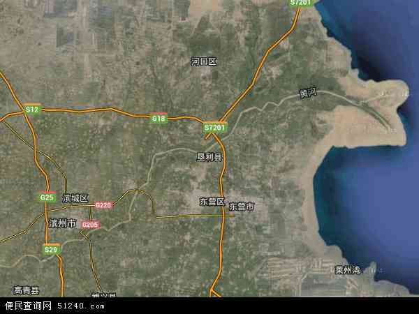 中国山东省东营市垦利县开发区类似乡级单位地图(卫星地图)