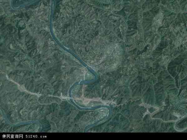 中国湖南省湘西土家族苗族自治州吉首市峒河地图(卫星地图)