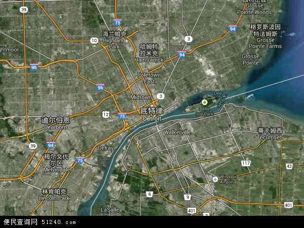 底特律卫星地图 - 底特律高清卫星地图 - 底特律高清航拍地图 - 2024年底特律高清卫星地图