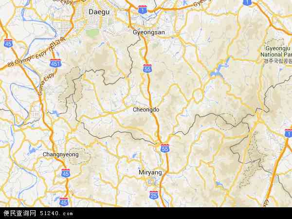 淸道郡卫星地图 - 淸道郡高清卫星地图 - 淸道郡高清航拍地图 - 2024年淸道郡高清卫星地图