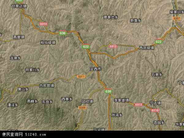 甘肃省定西市安定区地图(地图)