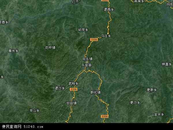 中国广西壮族自治区百色市乐业县地图(卫星地图)