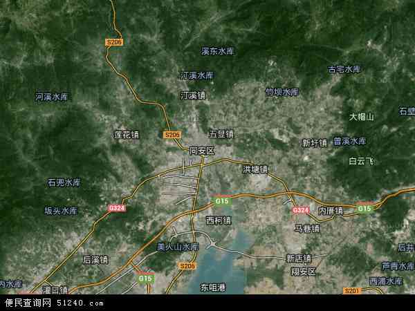 中国福建省厦门市同安区地图(卫星地图)