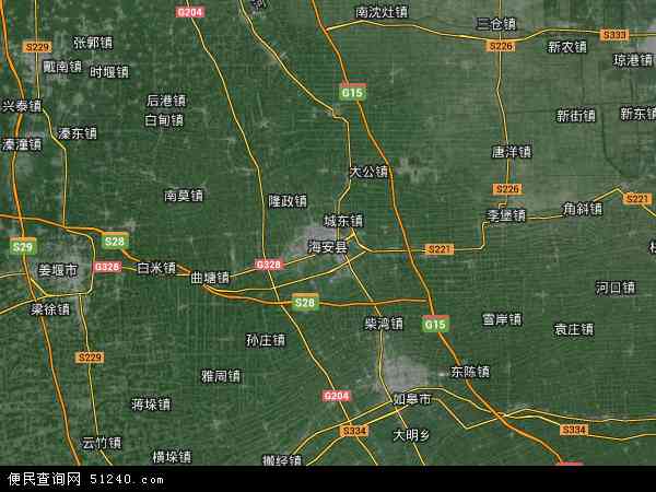 海安县卫星地图 - 海安县高清卫星地图 - 海安县高清航拍地图 - 2024年海安县高清卫星地图