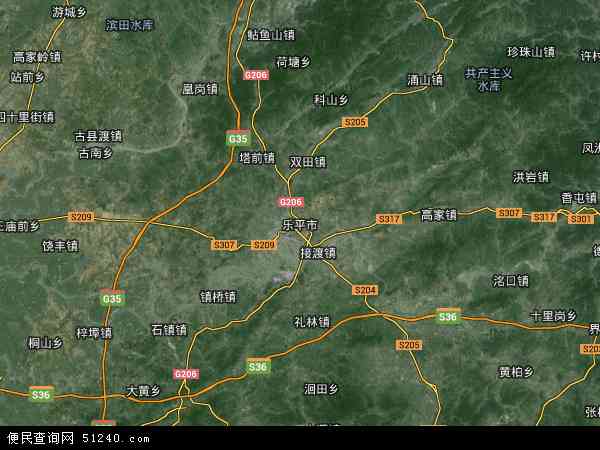 乐平市乡镇地形图图片
