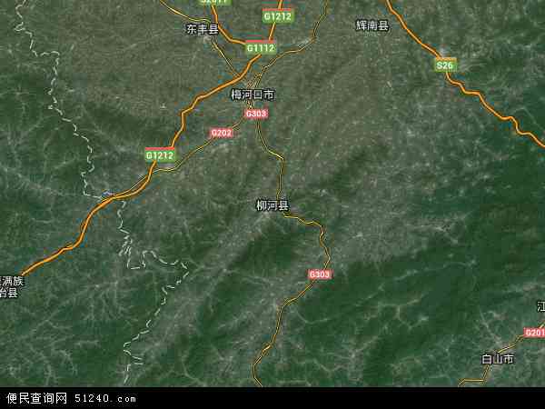 柳河县卫星地图 