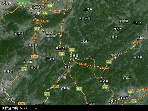 磐安县卫星地图 