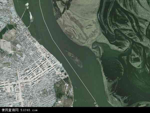 中国黑龙江省双鸭山市饶河县饶河镇地图(卫星地图)