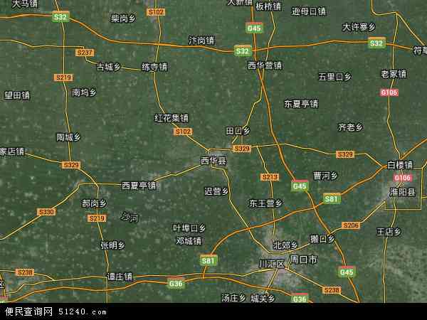 西华县卫星地图 - 西华县高清卫星地图 - 西华县高清航拍地图 - 2024年西华县高清卫星地图