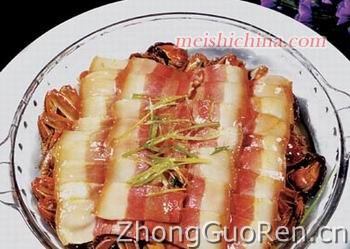 毛蟹蒸咸肉的做法·美食中国图片-meishichina.com