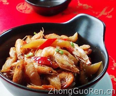 萝卜干烧河虾的做法·美食中国图片-meishichina.com