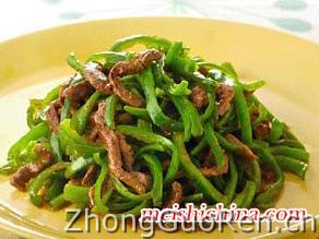 青椒炒牛肉丝的做法·美食中国图片-meishichina.com