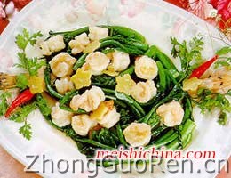 葱白炒虾球·美食中国图片-meishichina.com